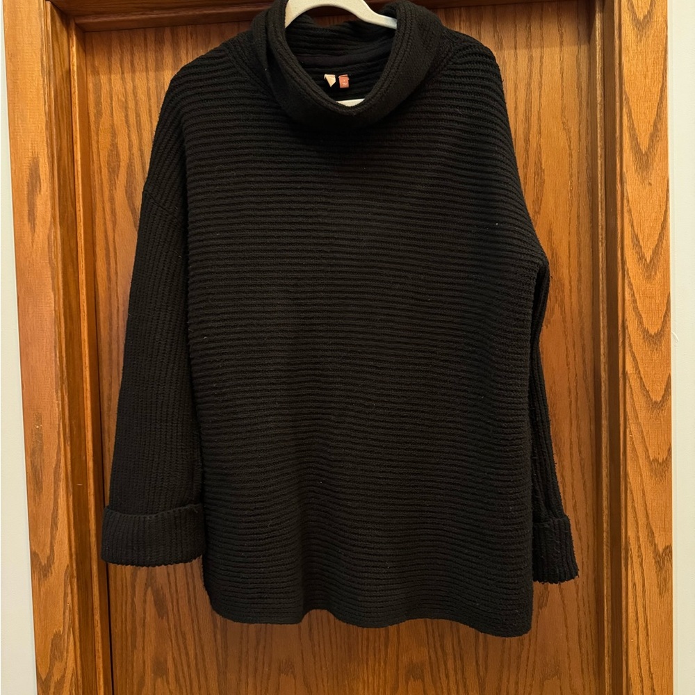 Pilcro Black Ribbed Turtleneck Sweater for Women - Picture 2 of 4